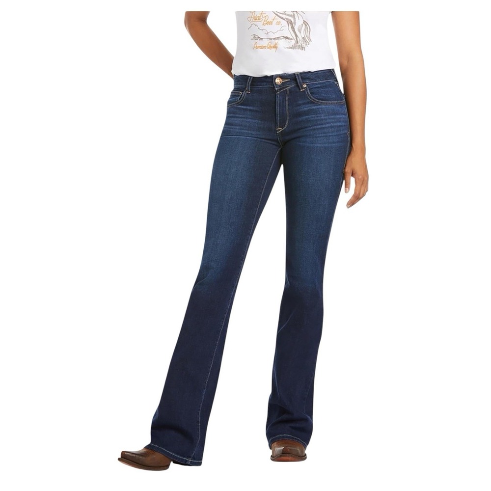 Ariat  Perfect Rise Katie Flare Blue Jeans Women's Size 25"/30"L